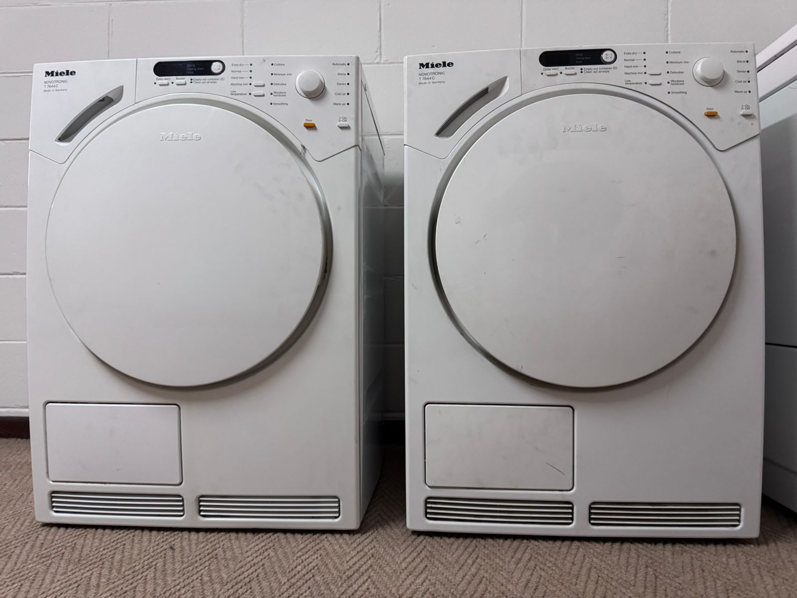 Miele T7644C dryer pair